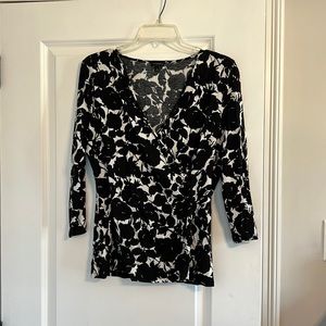 Talbots Faux Wrap Floral Blouse
